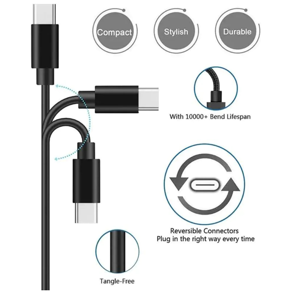 3-Pack 6FT Charging Cable Type C Cable White