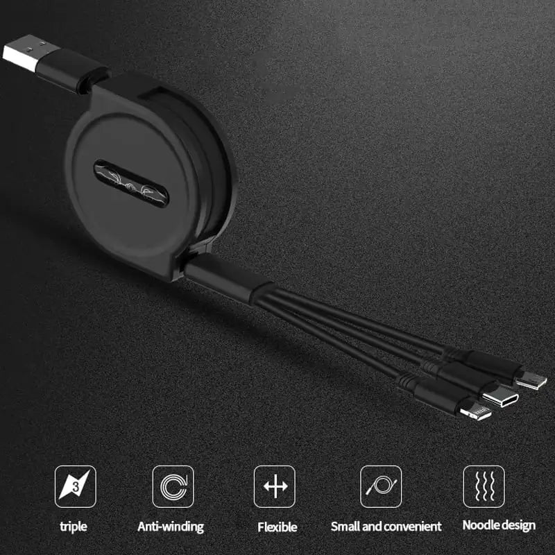 3 in 1 Retractable Charge Cable