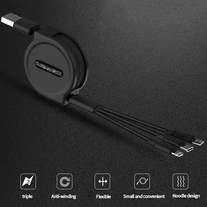 3 in 1 Retractable Charge Cable