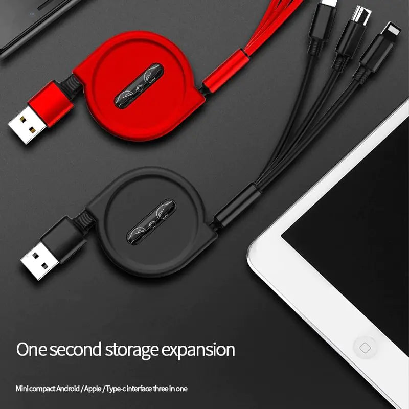 3 in 1 Retractable Charge Cable